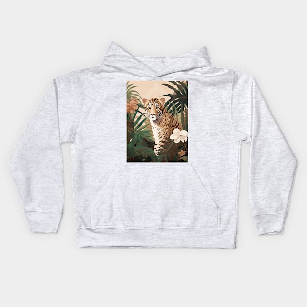 Leopard in the Jungle Kids Hoodie by JunkyDotCom